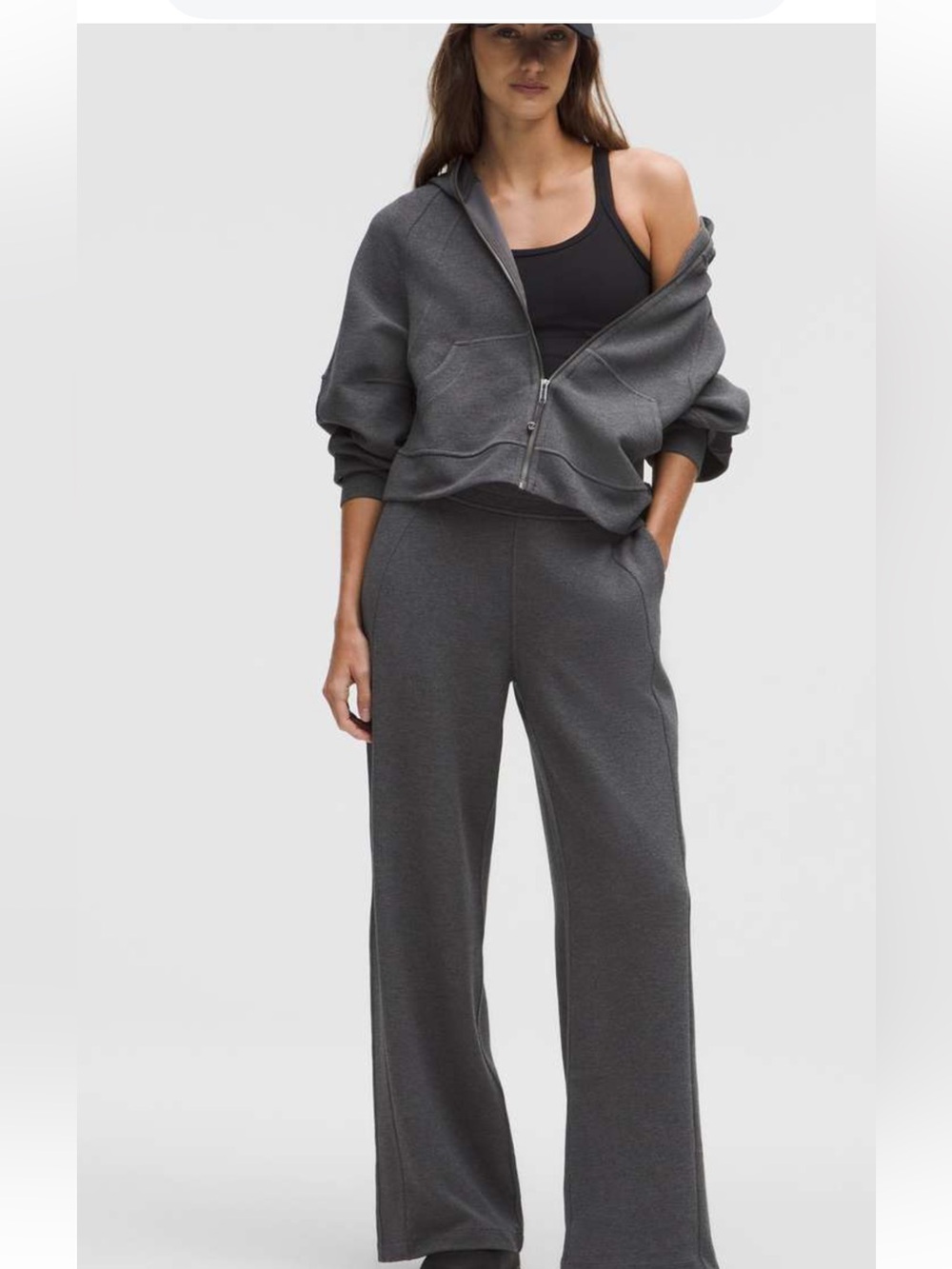 Lululemon Scuba Mid-Rise Wide-Leg Pant Waffle
Heathered Graphite Grey Small